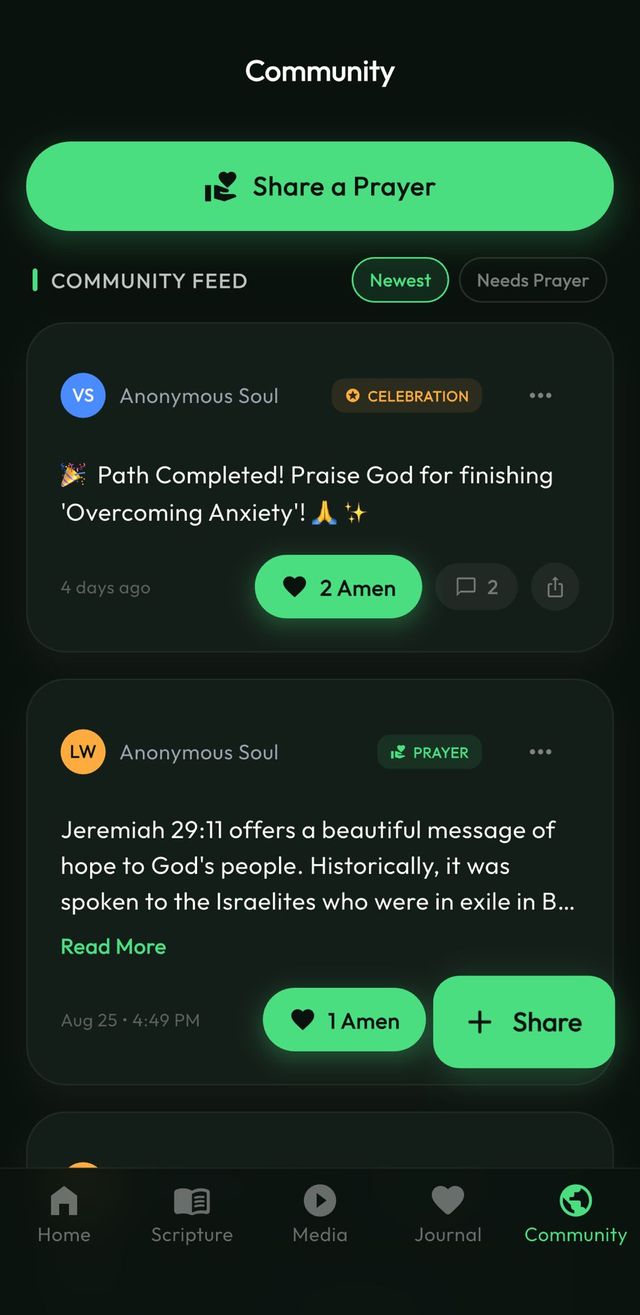 DivineWalk Community screen