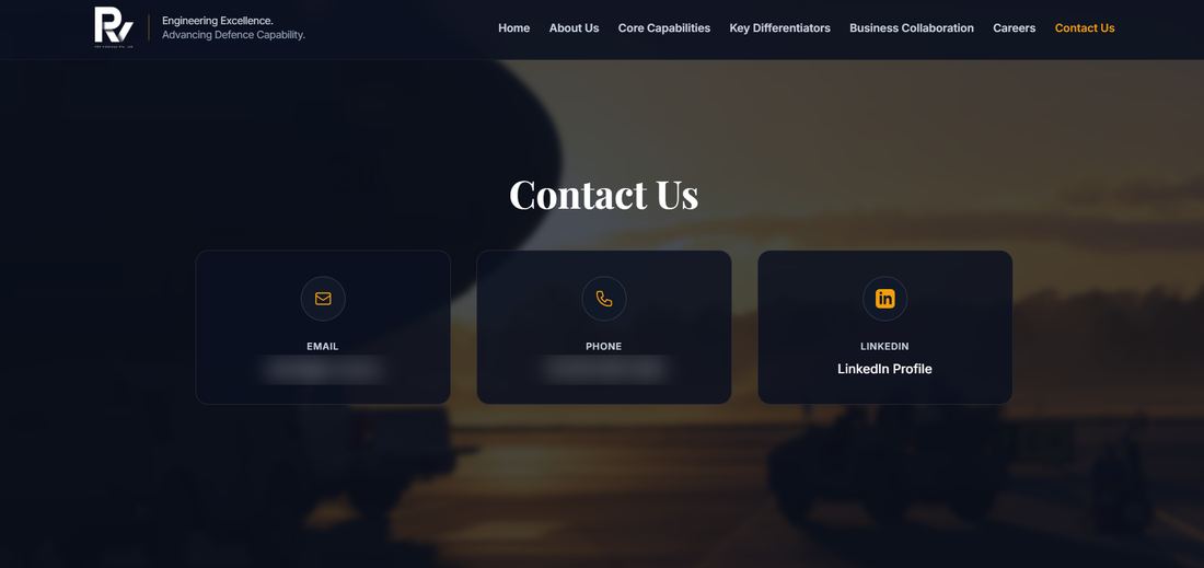 PRV Holdings Contact page